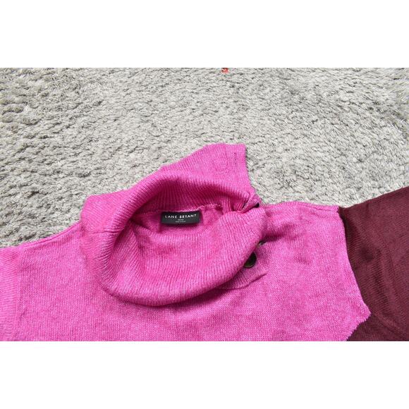 Lane Bryant Plus Size 22/24 Multicolor Pullover Sweater Knit Turtle Neck - Picture 7 of 8